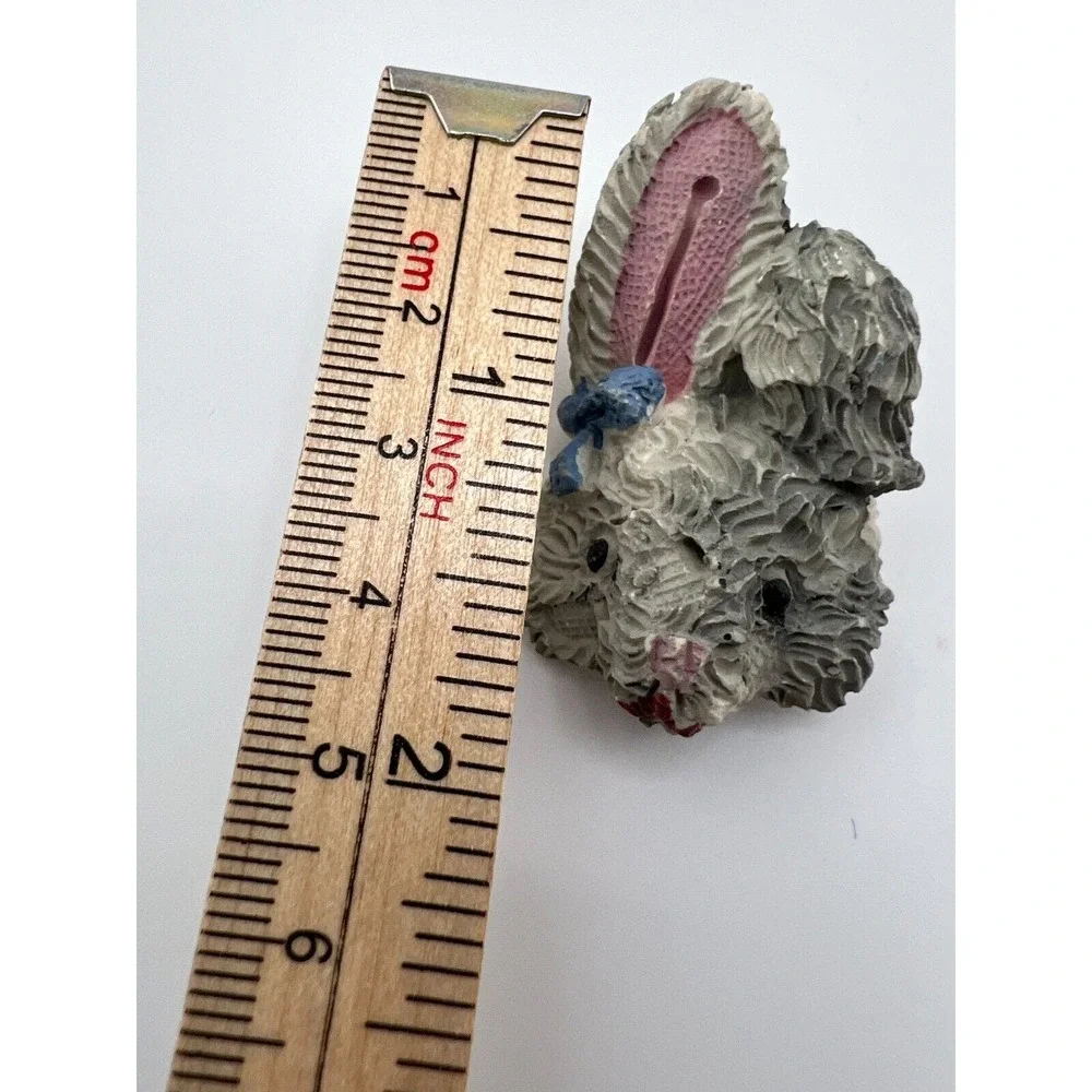 Vintage Rabbit Head Design Brooch Pin‎ Gray Pink